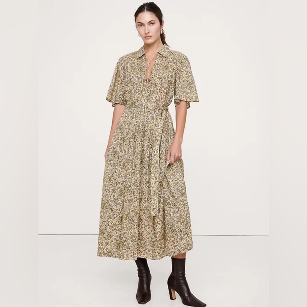 Banana Republic Cotton Tie Front Dress